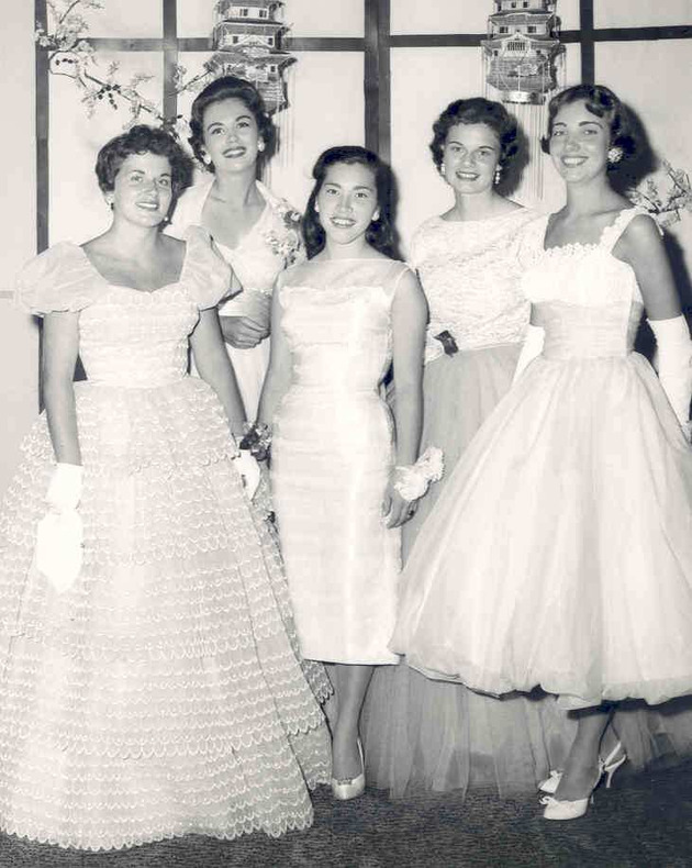 Group of senior students dressed up for prom night